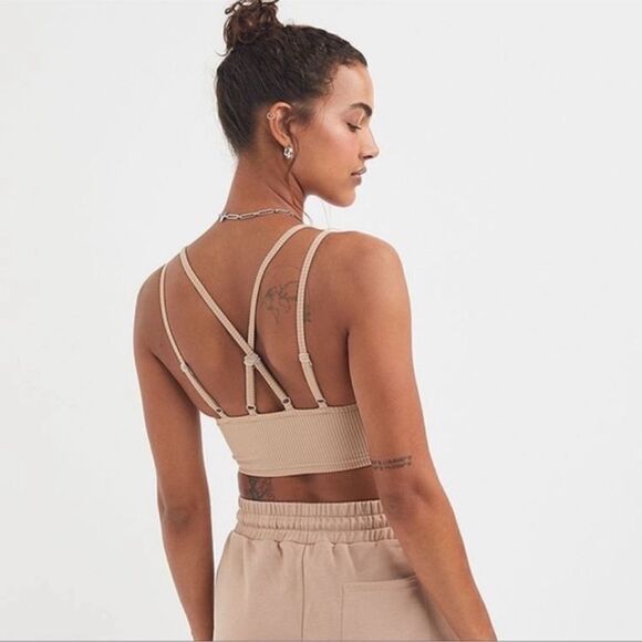 For Love and Lemons Tan Eva Crop Top Camisole XS - Picture 2 of 12